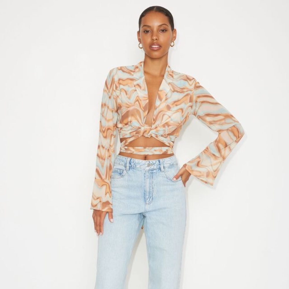 Dynamite sunny wrap blouse